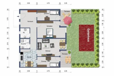 Vierzimmer Gartenwohnung - ab 1. November, Preis inkl. Heizung