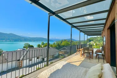Wörthersee-Nordufer: DREAM VIEW Penthouse - sensationelle Aussicht, 2XL Garagen, Sauna, Pool