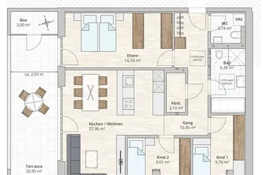 4-Zimmer-Dachgeschosswohnung (TOP 15) in Rankweil-Brederis, Korngasse 5