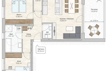 3-Zimmer-Terrassenwohnung (TOP 4) in Nenzing, Christian-Hummel-Weg