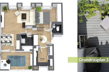 Tolle 2,5 Zimmer-DG-Wohnung || extra Küche || verbaute Loggia || NÄHE SCHLOSS SCHÖNBRUNN