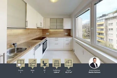 1 Zimmer Wohnung - möbliertes Apartment || getrennte Küche || Loggia || Nähe Hauptbahnhof