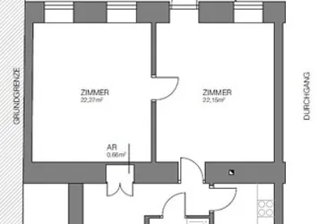 HIDE AWAY im 7.! Gartenwohnung mit 2 Zimmer und kleiner Terrasse in gepflegtem Altbau Zinshaus