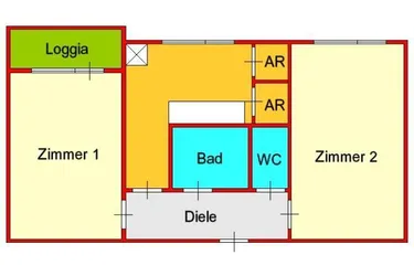 Provisionsfrei: traumhafte 2-Zimmerwohnung mit Loggia in perfekter UNI-Lage - Merangasse