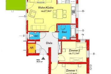 Provisionsfreie 3-Zimmer-Wohnung mit Terrasse in Waltendorf - Nähe Schloss Lustbühel