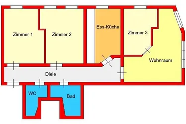 Provisionsfrei: perfekte 3er-WG mit extra Wohnzimmer und Ess-Küche in zentraler Lage zwischen UNI und TU - Alberstraße