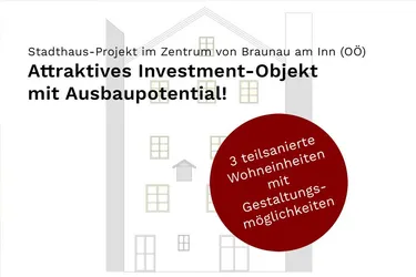 Teilsaniertes Stadthaus mit 3 Wohnungen in zentraler Lage.