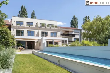 Wo Großzügigkeit zur Lebensart wird - Exklusive Doppelhaushälfte in Langenzersdorf mit Privatpool, Sauna, drei sonnigen Terrassen und Master-Suite