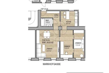 PROVISIONSFREIE sanierungsbedürftige Altbauwohung | Nähe U3-Station-Schlachthausgasse | Lift in Planung