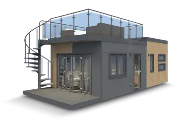 Stilvoller Holz-Bungalow mit Klimaanlage und Maßküche