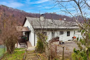 Blick auf die Burgruine Gösting. - Naturnahe Doppelhaus-Hälfte mit großem Garten und Potential.