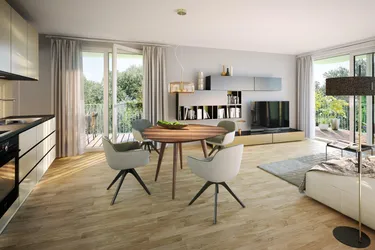 Herrliches Terrassenfeeling mit wunderschönem Grünblick