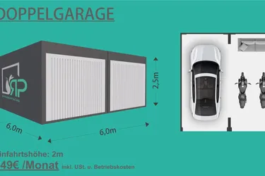 Garagen in unterschiedlichen Größen zu mieten! Variante: Doppelgarage