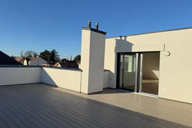 Dachgeschoss Maisonette mit 59 m2 Dachterrasse uneinsichtig - Neubau 2023/24 - Lobau Nähe