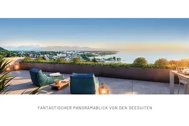 Penthouse "SeeSuite KONSTANZ" in Terrassenvilla m. idyllischem Panorama ü. Bodensee u. Bregenz; Lage 500m Luftlinie ins Stadtzentrum v. Bregenz