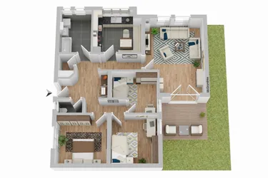 Renovierungsbedürftige 4-Zimmer Gartenwohnung mit guter Raumaufteilung