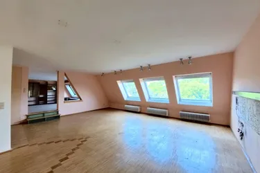 Dachgeschoßtraum mit 76m² Wohnzimmer und Blick auf die Gloriette