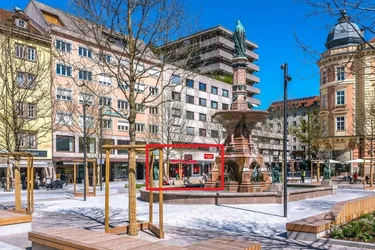 Großzügige Handelsfläche mit Lager am Boznerplatz zu vermieten