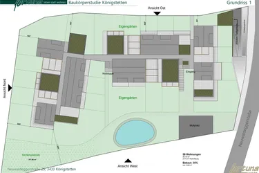 Grundstück mit Bebauungsstudie