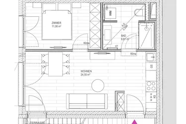Erstbezug - Coole 2 Zimmer Wohnung mit außergewöhnlicher Dachterrasse