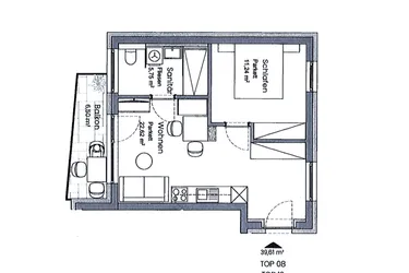 Helle 2-Zimmer-Wohnung am Lendkai – Balkon
