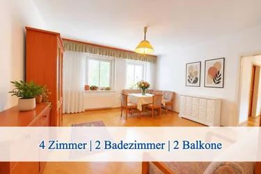 Ruhelage: 4 Zimmer | 2 Badezimmer | 2 Balkone | 1 begehbarer Schrank