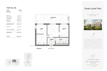ERSTBEZUG: 3 Zimmer + 25 m² Dachterrasse | Graz-Gösting