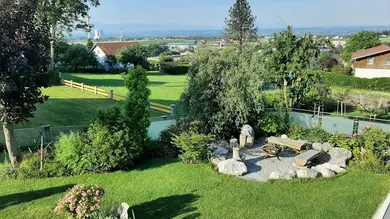 Bergblick von einer Terrasse