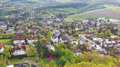 Drohnenaufnahme: Blick Richtung Hauersteig und Höbersbach