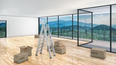 Wohnzimmer mit Bergpanorama