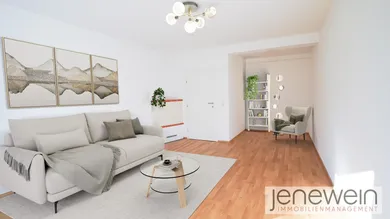Wohnzimmer mit Möblierungsvorschlag