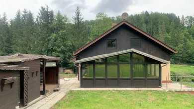 Gartenansicht, vollkommen ruhige Lage am Land