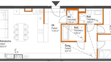Wohnungsplan-Ausschnitt