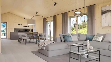 Modernes Design mit warmem Holzcharme
