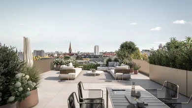 Große Terrasse mit Traumblick über Wien