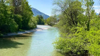 zu Fuß zum Badestrand an der Alm