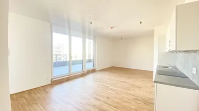 Wohnesszimmer mit Blick zur Terrasse