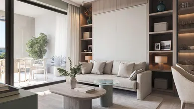 20250116-Residences Aurora - Type A - living room - olive grove-