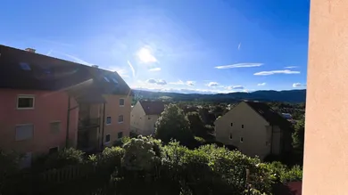 Ausblick in die Abendsonne nach St. Veit