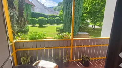 Loggia mit Gartenblick