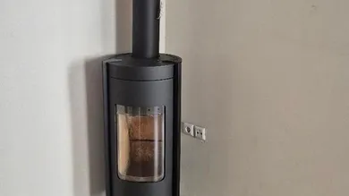 Zusatzofen im Wohnzimmer