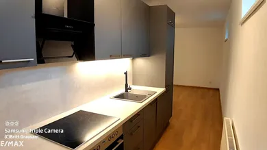 Küchenzeile, oofen zurm Wohnzimmer