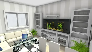 02 Wohnzimmer mit Essbereich - 3D Foto
