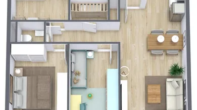 Lastenstraße 14 - 1. Etage - 3D Floor Plan