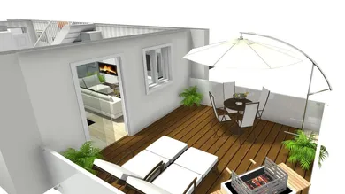 0001 Terrasse Maisonette- 3D Foto