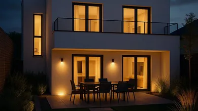 Gartenansicht Beispiel Abend