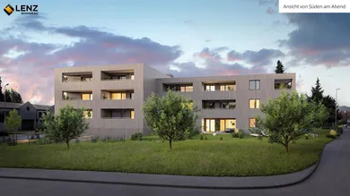 Ansicht von Süden am Abend