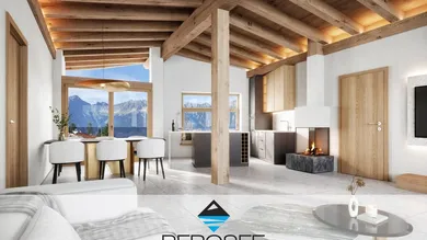 Innenvisualisierung Penthouse mit Logo