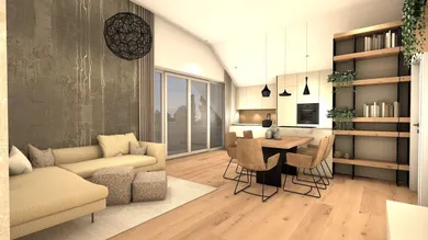 Visualisierung Wohnzimmer Sendlhofer Design