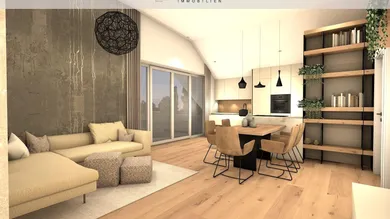 Visualisierung Wohnzimmer Sendlhofer Design